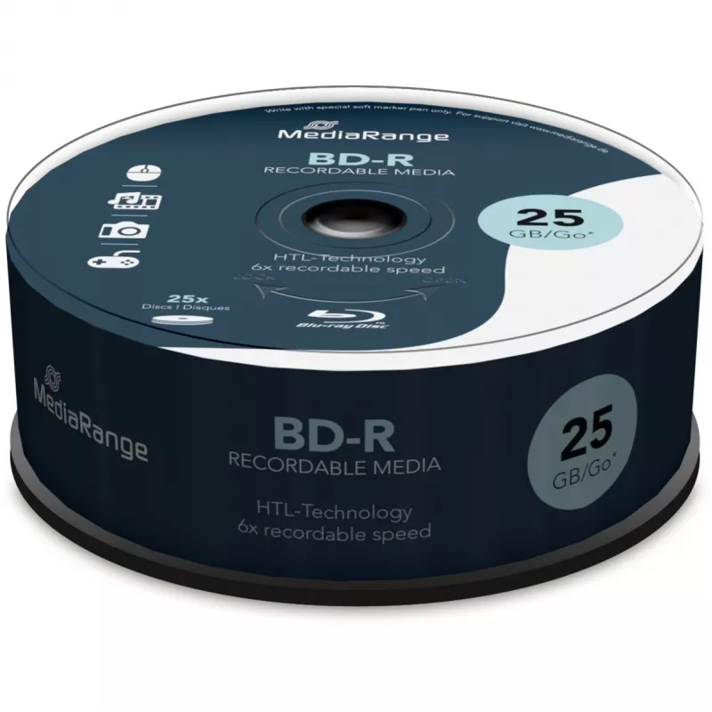 BD-R media MediaRange MR514 25 GB 25 stk.