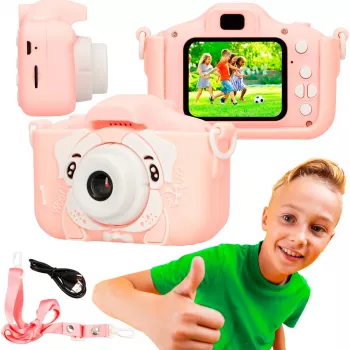 Extralink H28 SINGLE PINK – kinderdigitale camera in roze/wit, voor kinderen vanaf 3 jaar