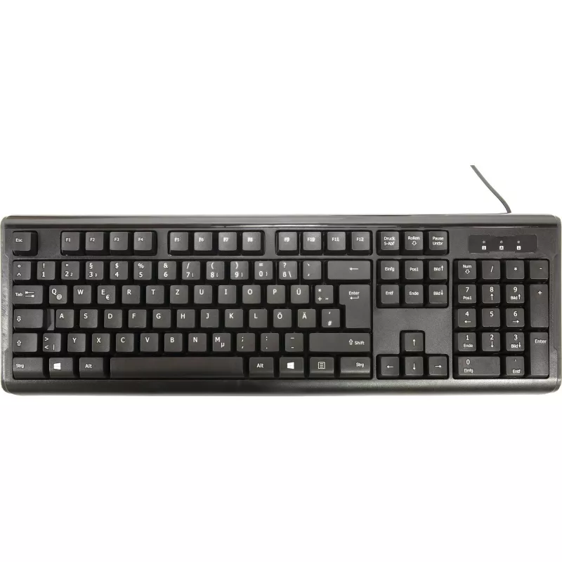Inter-Tech AC KB-102DE desktop USB zwart 1000dpi 105 toetsen bedraad (88884138)