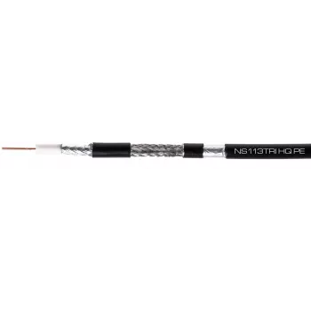 Coaxkabel NS113TRI HQ PE zwart 300m
