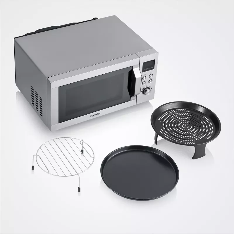 Combimagnetron SEVERIN MW 7918, vrijstaand, 25 L, 900 W, LED-display, zilver