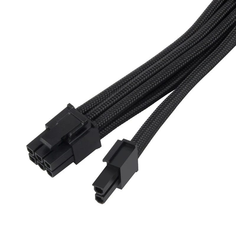 SilverStone PP07E - stroomverlengkabel - 8-pins PCIe Power (6+2) (M) naar 8-pins PCIe Power (V) - 30 cm - zwart (SST-PP07E-