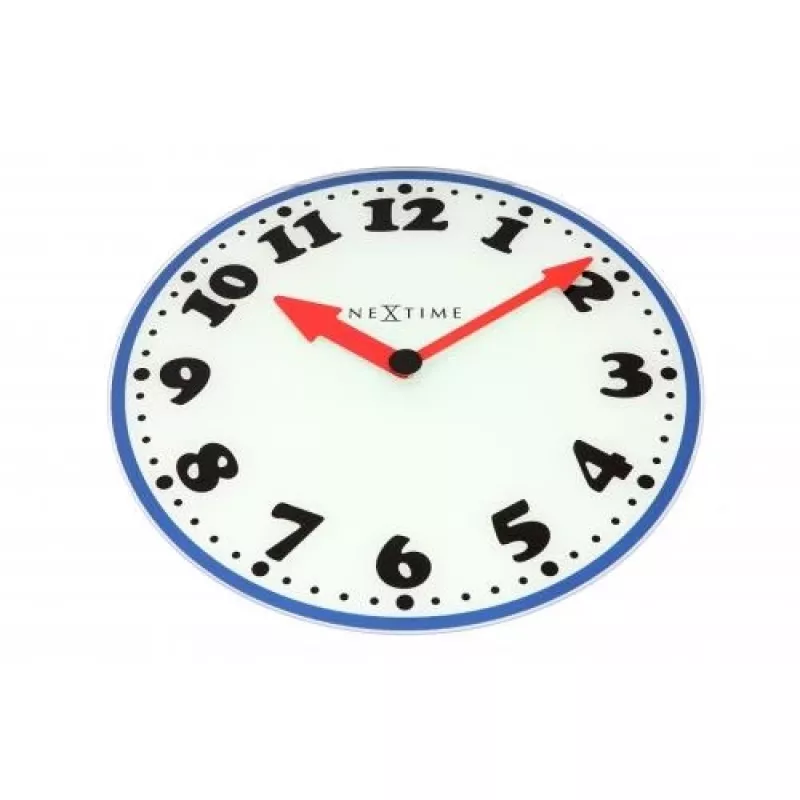 NeXtime wandklok 8151 Boy, Ø43 cm, wit/blauw/zwart/rood