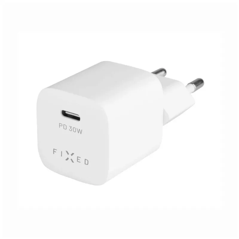 Draagbare USB-C-reisoplader FIXED FIXC30M-C-WH 30W compact ontwerp