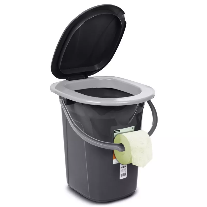Draagbare toiletemmer GreenBlue GB320AG — lichtgewicht toeristenmodel, compacte draagbare afvalbak