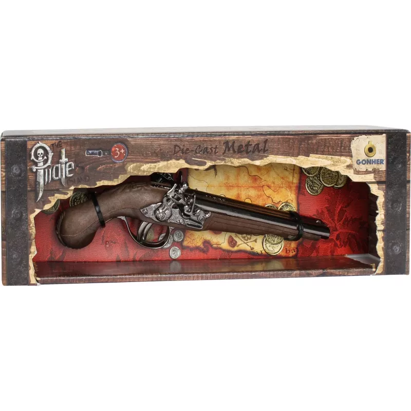 Metalen piratenpistool speelgoed Pulio model 15541/0 met realistisch design