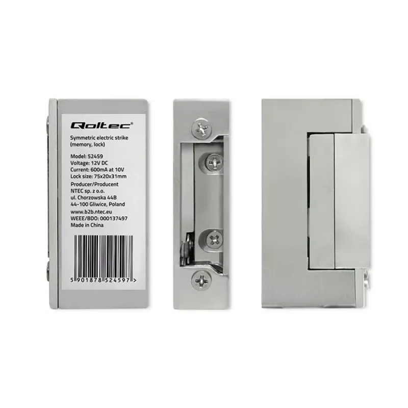 Elektromagnetisch slot QOLTEC 52459 12V symmetrisch met geheugen en vergrendeling
