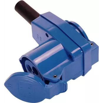 Haakse CEE-koppeling 250 V 16 A met geïntegreerde schuko-contactdoos AS Schwabe 60474