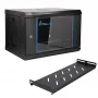 EXTRALINK LITE 6U 530X400 wandmontage-rackkast zwart met legbord