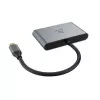 Akasa 4-poorts USB-C USB 3.2 Gen 2 multiport-hub met stekker snellaadpoort - kabel - digitaal/data