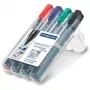 Markeerstift Staedtler Lumocolor 350 WP4 4 stuks zwart blauw groen rood