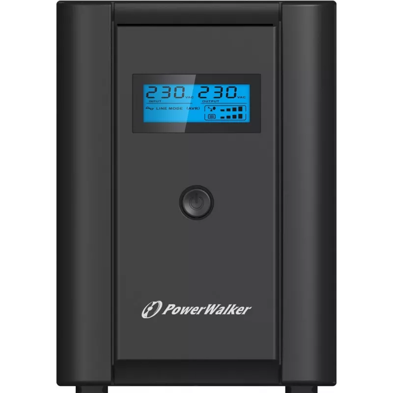 PowerWalker VI 1200 SHL line-interactive UPS 1200 VA (1,2 kVA), 600 W, 4 uitgangen (2x Schuko, 2x IEC C13), USB, LCD, zwart