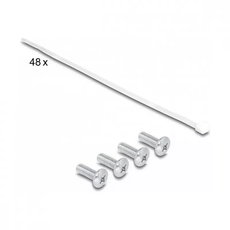 DeLOCK 19 inch Keystone patchpanel 48 poorten met trekontlasting 2U zwart