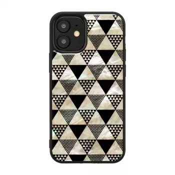 Hoes iKins voor Apple iPhone 12 mini, piramide structuur, zwart