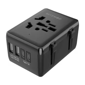 Reisadapter BlitzWolf BW-TA1 4-in-1 met 2× USB PD 20W aansluitingen