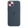 Apple iPhone 15 Plus Siliconen Case met MagSafe - Stormblauw