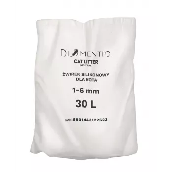 Kattengrit DIAMENTIQ Neutral klontvormend siliconengranulaat 30 l — ongeparfumeerd, 1–6 mm