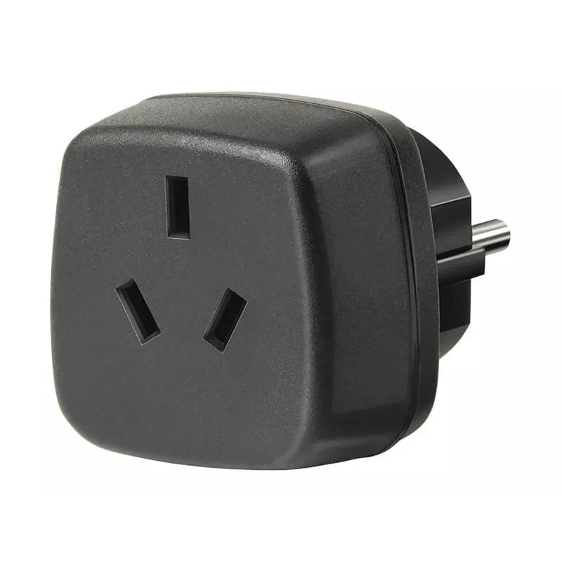 Reisadapter AUS/CN > geaarde stekker, stopcontactadapter zwart