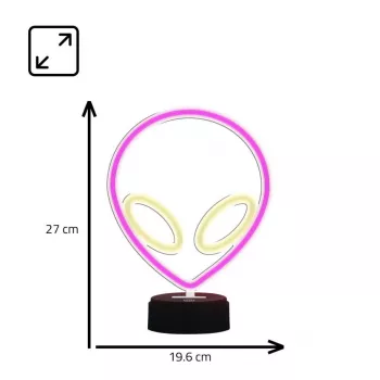 Tafellamp MANTA SNL86PK Style Neon Lights UFO roze – decoratieve neonlamp in roze
