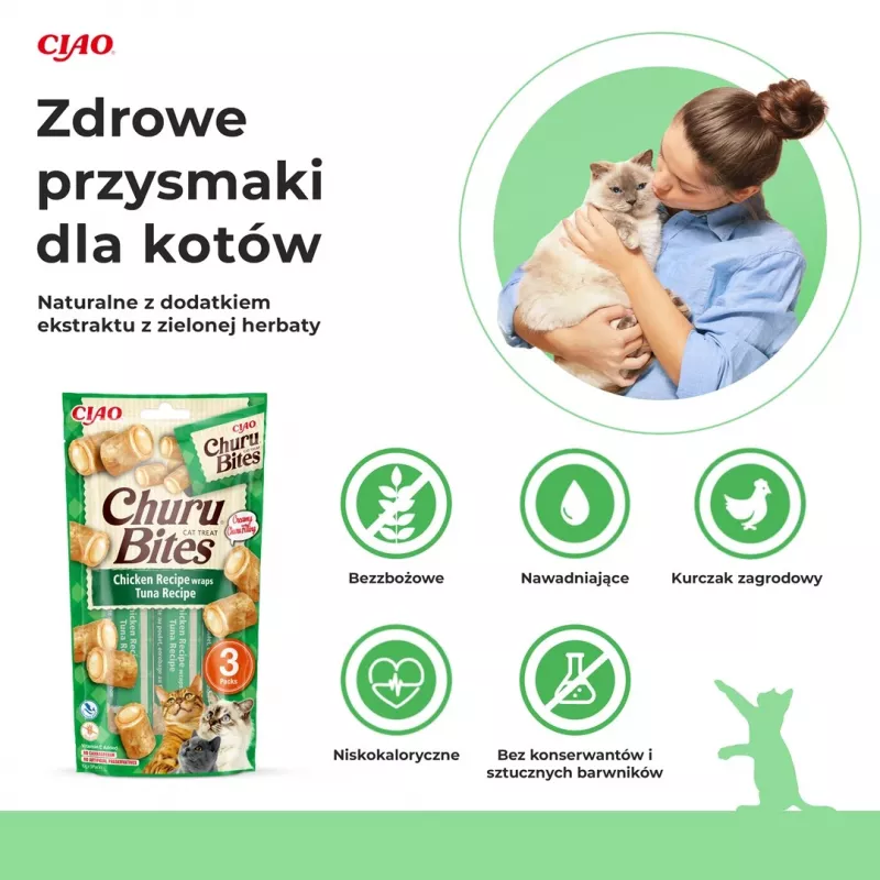 INABA Churu Bites Tuna met kip - Kattenlekkernijen - 3x10 g
