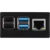 Aluminium behuizing voor Raspberry Pi 4 B van JYT, model RB-AlucaseP4+01B, zwarte uitvoering