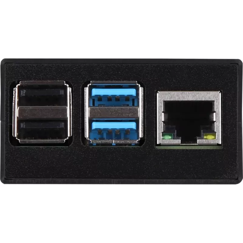 Aluminium behuizing voor Raspberry Pi 4 B van JYT, model RB-AlucaseP4+01B, zwarte uitvoering