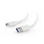 KABEL USB-C NAAR USB3 0.1M WIT/CCP-USB3-AMCM-W-0.1M GEMBIRD
