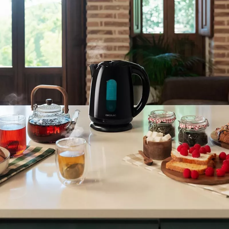 Cecotec Thermosense 180 1857 elektrische waterkoker, 1,7 l, 2200 W, BPA-vrij, zwart