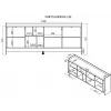 Cama PORTO 3D ladekast 190x38x77 eiken/zwart