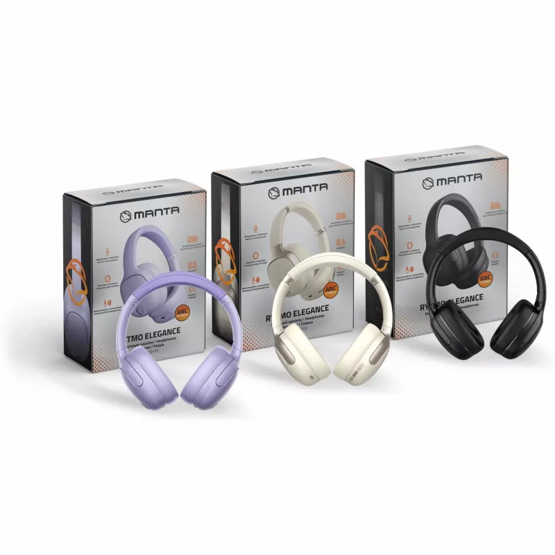 Koptelefoon MANTA HDP1001PU Rytmo Elegance paars over-ear bedraad, model HDP1001PU