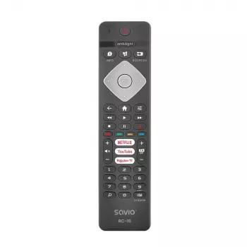 SAVIO RC-16 IR-afstandsbediening voor tv-tuner / settopbox, 20 apparaten, 10 m bereik, zwart