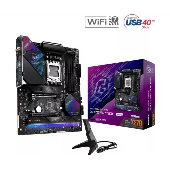Moederbord ASRock X870 Riptide WiFi — ATX, AMD X870, Socket AM5, DDR5, 4 DIMM, 256 GB, Wi-Fi 7, 2,5GbE