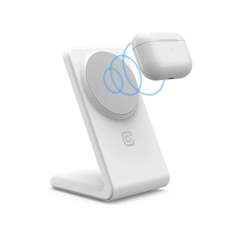 Draadloze oplader Crong CRG-MSS-WHT 10W snelladen voor Qi-compatibele apparaten