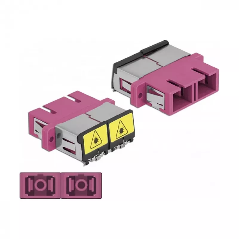 Glasvezelkoppeling DeLOCK 86896 SC duplex bus naar SC duplex bus multimode violet