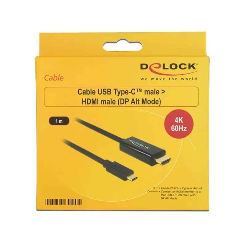 Videokabel-adapter DeLOCK 85290 USB Type-C naar HDMI 1 m zwart