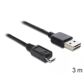 USB-kabel DeLOCK EASY-USB 2.0-A - USB 2.0 Micro-B 3 m