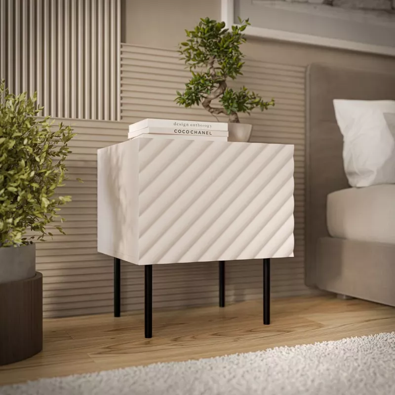Nachtkastje Cama LUCCA, cama meble, 47x40x52 cm, cashmere, MDF/spaanplaat, set van 2