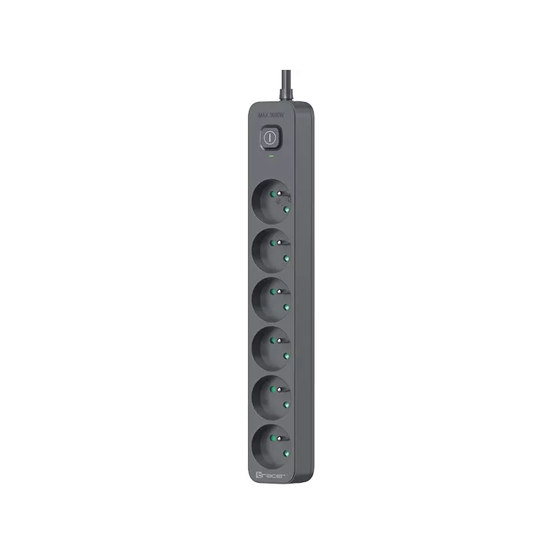 Stekkerdoos TRACER TRALIS47025 1,8 m kabel, 6 stopcontacten