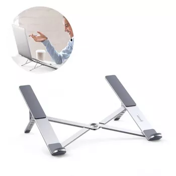 Laptopstandaard UGREEN LP451 verstelbaar aluminiumlegering voor 8–17 inch laptops, 5 standen, zilver