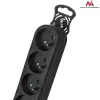 Verlengsnoer Maclean MCE187 3m 6 AC-stopcontacten binnen zwart