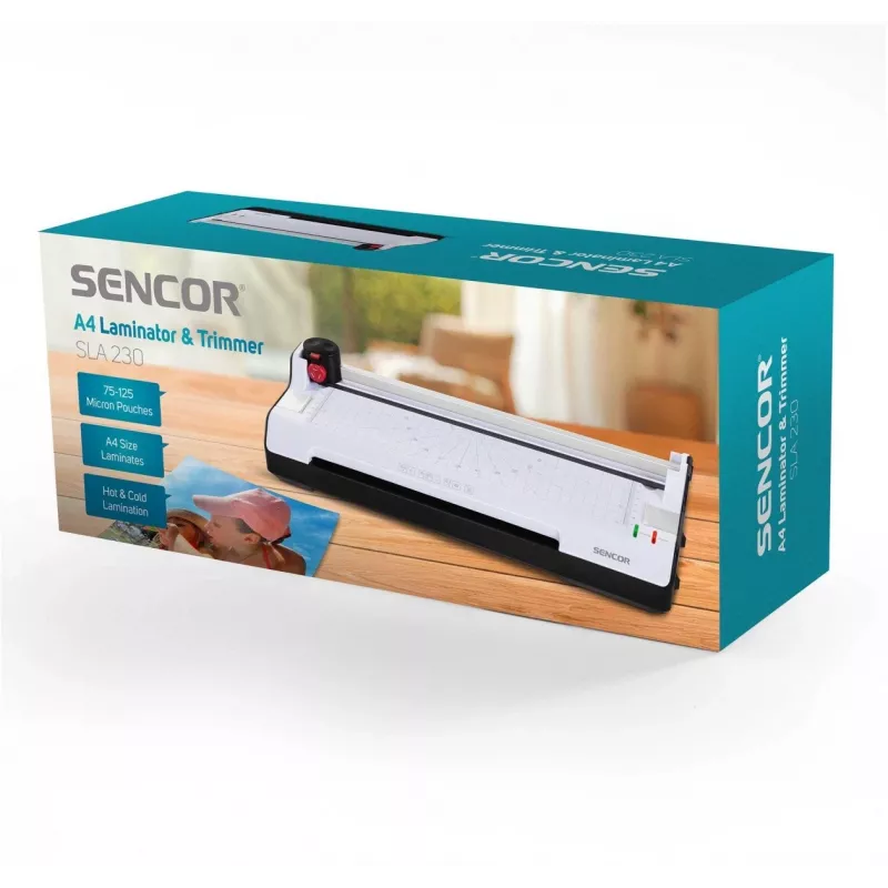 Kantoormachine SENCOR SLA 230 A4, compatibel met A4-vellen, foliediktebereik 2x75–2x125 mm