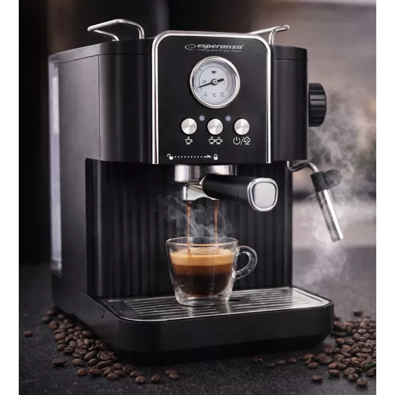 Espressokoffiemachine ESPERANZA EKC010 — 1,8 L watertank, 850 W, 20 bar, ingebouwde melkopschuimer