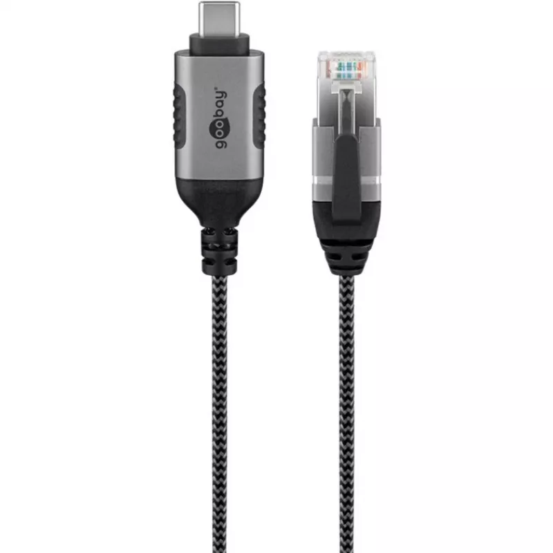 Goobay Ethernet-kabel USB-C 3.1 naar RJ45 slank 3 m – verbindt router, modem of (74404)