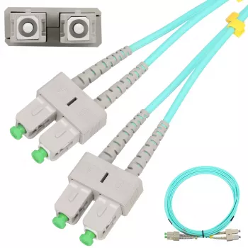 Glasvezel-patchkabel Extralink SC/APC–SC/APC, multimode OM3, duplex, 3 mm mantel, 5 m