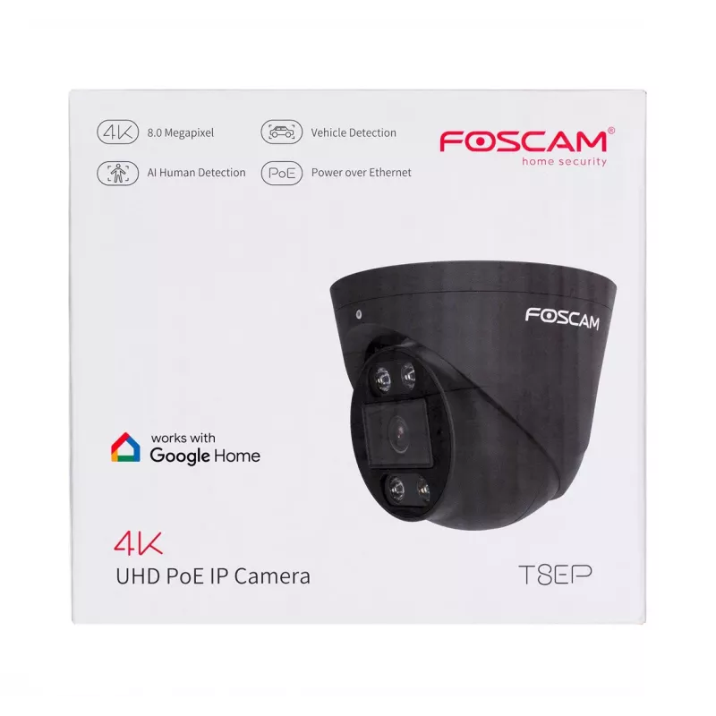 FOSCAM T8EP 8MP POE IP-camera zwart
