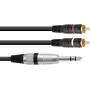 Stereo-adapterkabel Omnitronic 2x RCA (cinch) naar 2x RCA, 1,5 m lengte, model 30225223