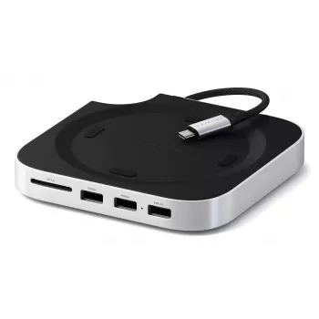Satechi laptop-dock/poortreplicator ST-GNMMES — bedrade USB 3.2 Gen 2 Type-C hub, USB-A & SD, zilver
