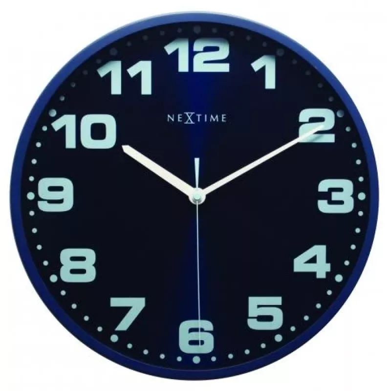 NeXtime wandklok 3053bl Dash Blue, Ø 35 cm, wand, blauw