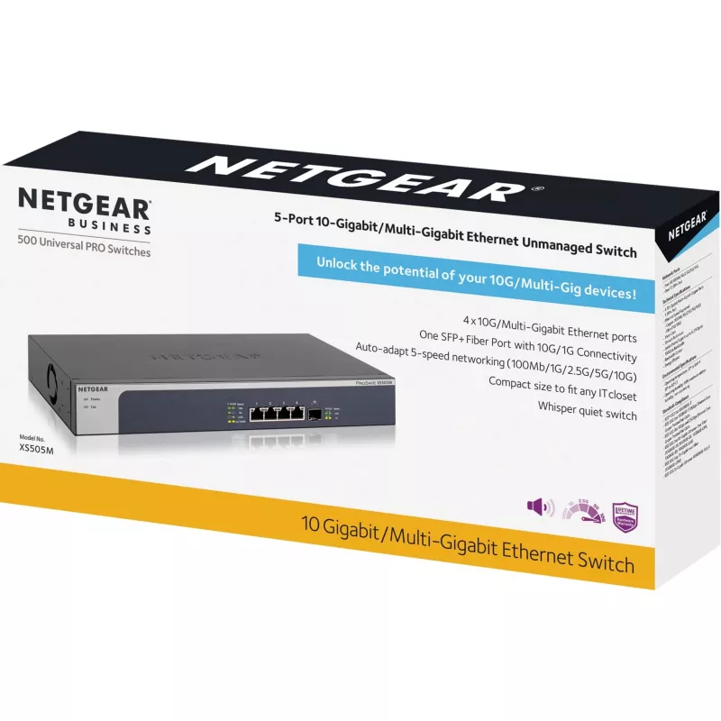 NETGEAR XS505M unmanaged 10G Ethernet (100/1000/10000) grijs, zilver