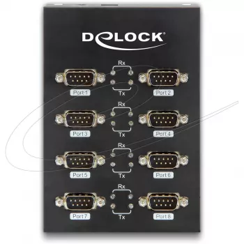 DeLock USB2.0 naar 8 x serieel adapter - serieel adapter - USB2.0 - RS-232 - 8 poorten (61860)